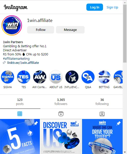 Join the online community of 1win partners