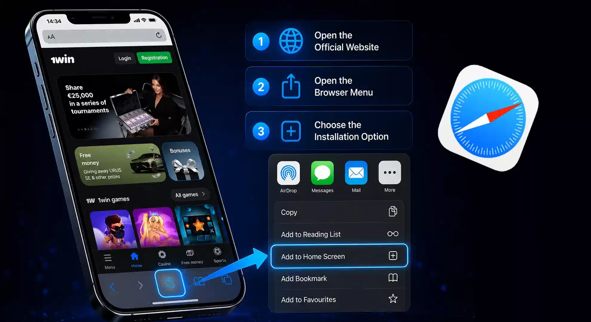 1win App iOS iPhone Download and Installation India