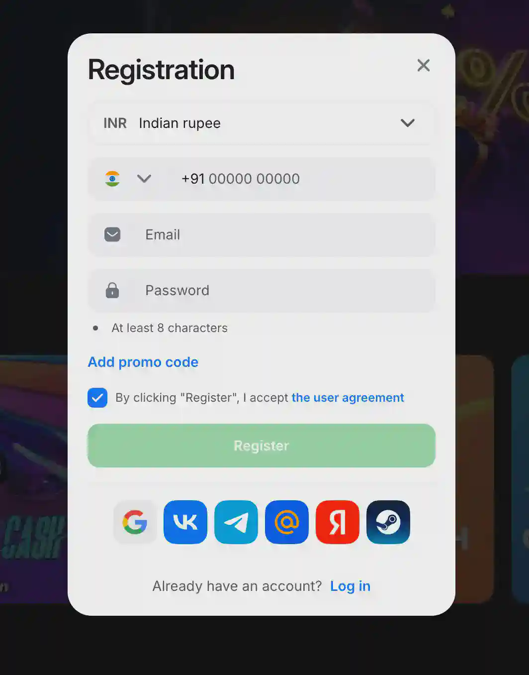 1win Chicken Road registration in India