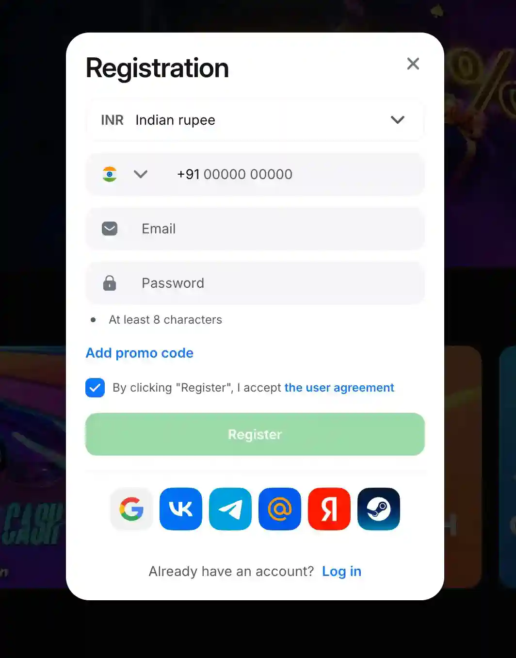 1win Chicken Road registration in India